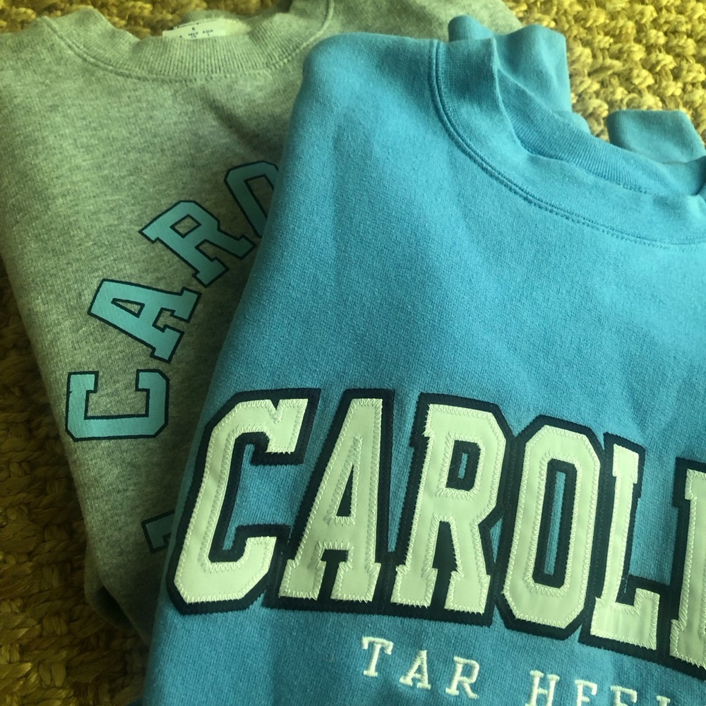 New: Set of Two Champion UNC Chapel Hill Tar Heel Sweatshirts. Size Small